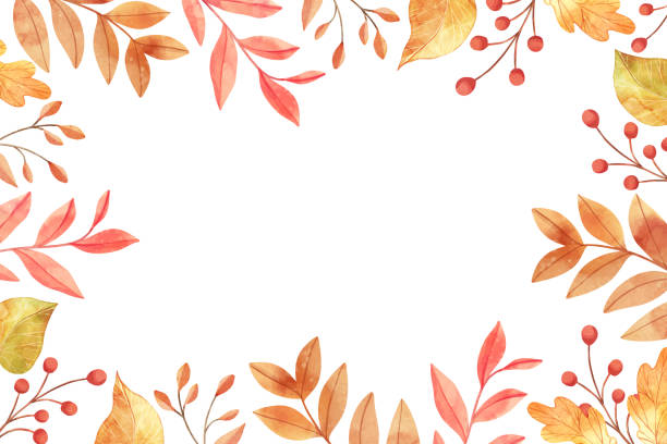 ilustraciones, imágenes clip art, dibujos animados e iconos de stock de acuarela fondo de otoño ilustración vectorial - otoño