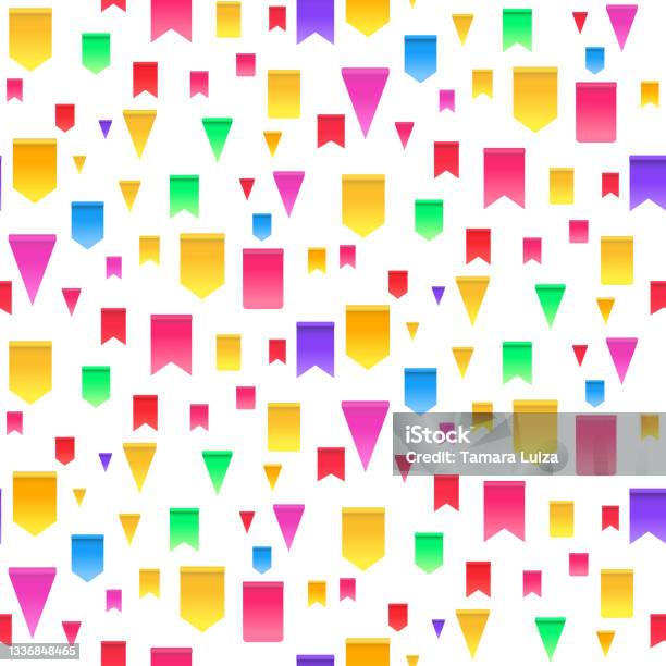 Pattern Background For Flag Seamless Pattern Festive Colorful Flags Stock Illustration - Download ...
