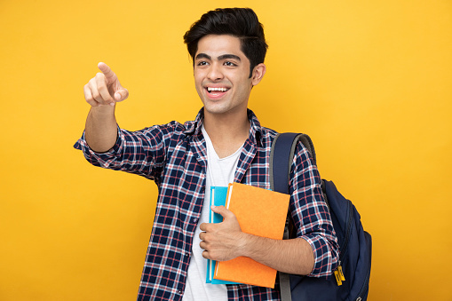 Indian, Yellow Background, Child, Teenager, Student, Teenage Boys