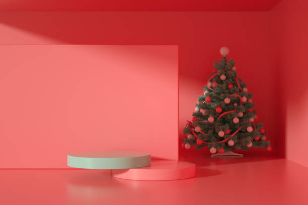 istock Empty Product Stand, Platform, Podium, Christmas, New Year Concept 1336865623