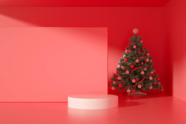 istock Empty Product Stand, Platform, Podium, Christmas, New Year Concept 1336865676