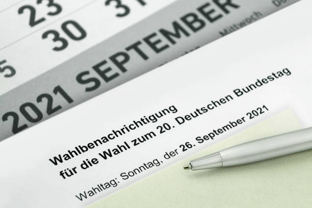 German National Elections Sunday September 26  2021 and election voting card German National Elections Sunday September 26  2021 and election voting card german federal elections photos stock pictures, royalty-free photos & images