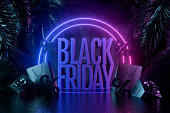 Black Friday, Neon Lights, Black Background