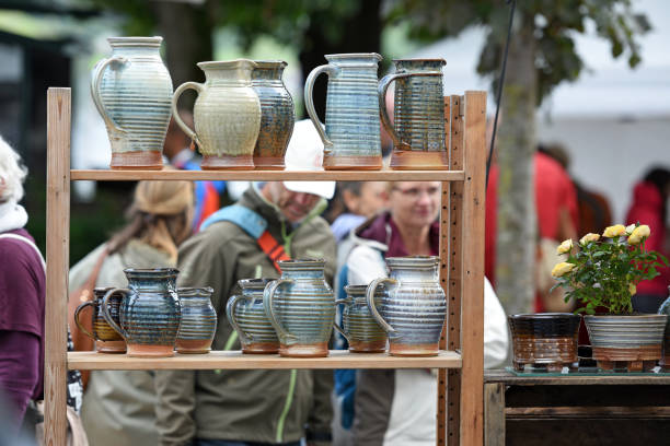 Traditional pottery market in Gmunden, Upper Austria, Austria, Europe
