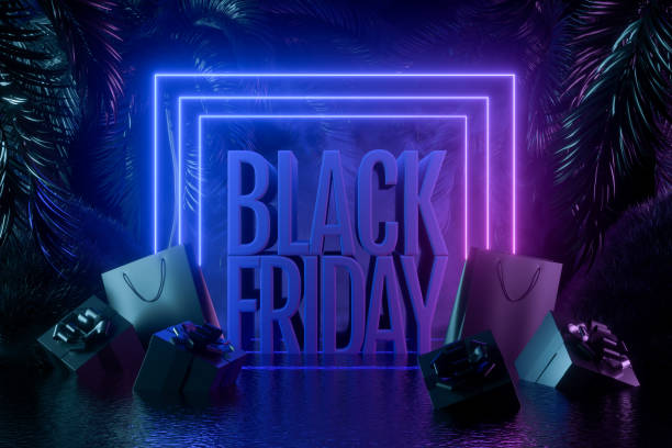 istock Black Friday, Neon Lights, Black Background 1336877379