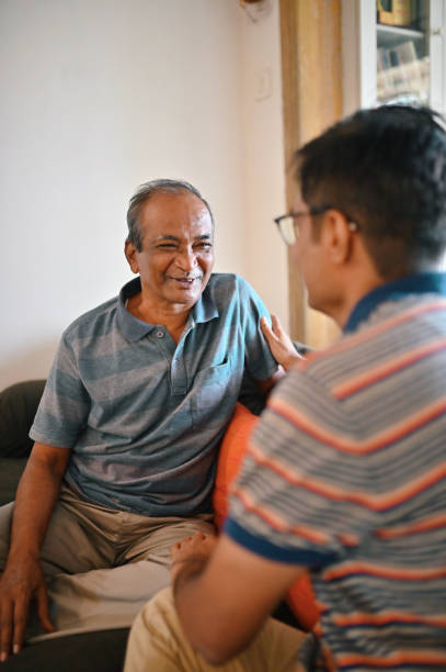 istock Senior father and his mid-age son having a healthy discussion 1336878805