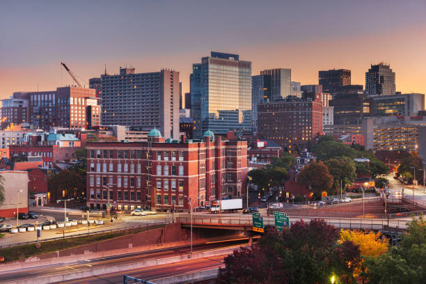 istock Boston, Massachusetts, USA Cityscape over Highways 1336879345