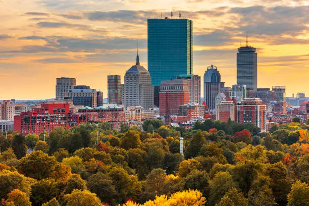 Photo of Boston, Massachusetts, USA skyline over Boston Common