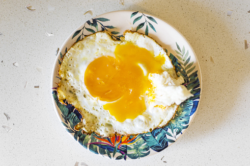 Perfect fried egg on plate