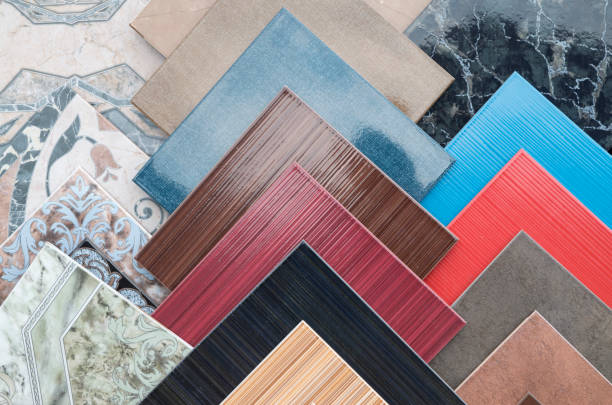 istock Samples of a colorful ceramic tile in store close 1336889987