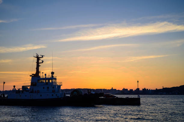 istock Sunset in the Kanmon Strait 1336890098