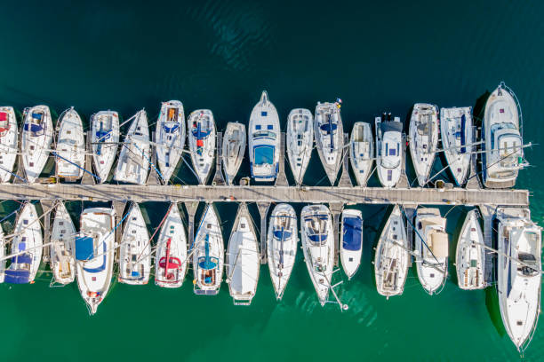 istock Boats moored at the pontoon (Hendaye, Basque Country, France - Sokoburu harbour) 1336890721
