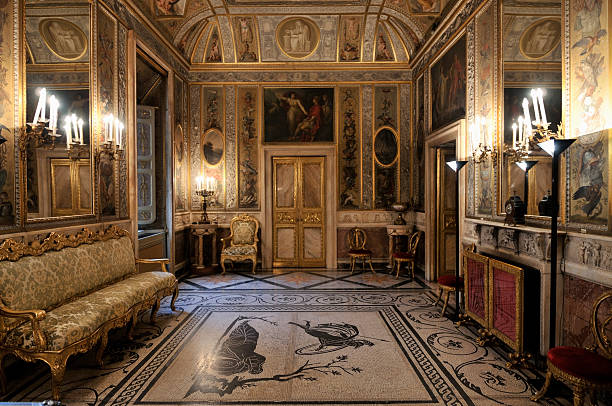 sumptuosos interior barroco - luxo ilustrações imagens e fotografias de stock
