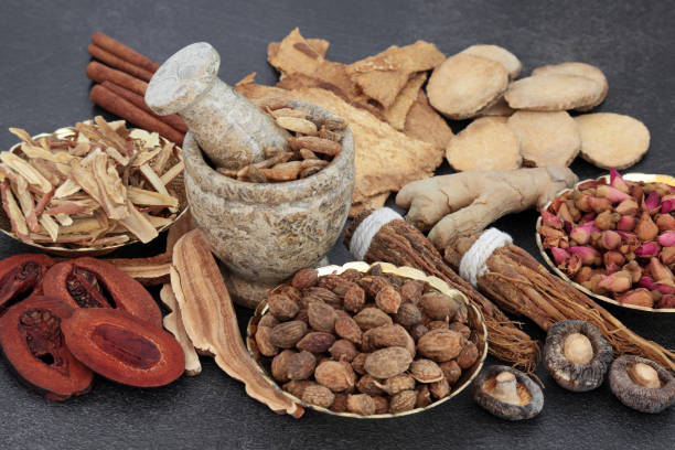 istock Natural Chinese Herbal Medicine with Herbs and Spices 1336896636