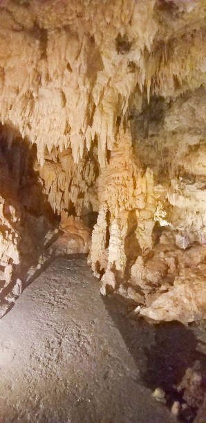 istock Stalactites and stalagmites in a cavern in Peloponnese, Greece 1336897921