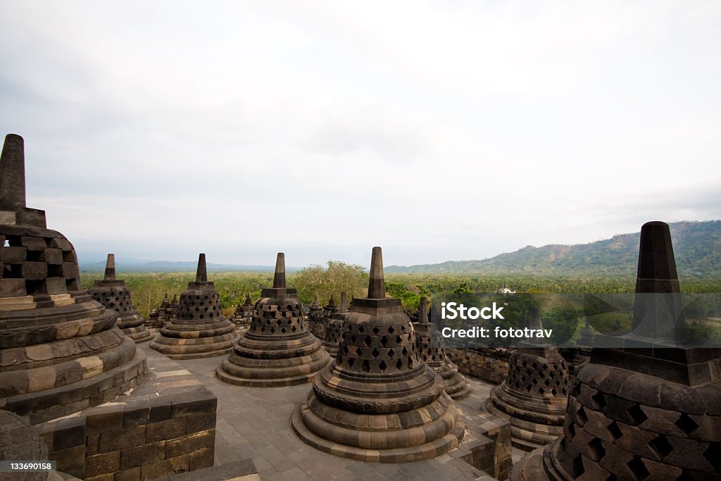 Stupas w Borobudur Rozciągacz - Zbiór zdjęć royalty-free (Azja)