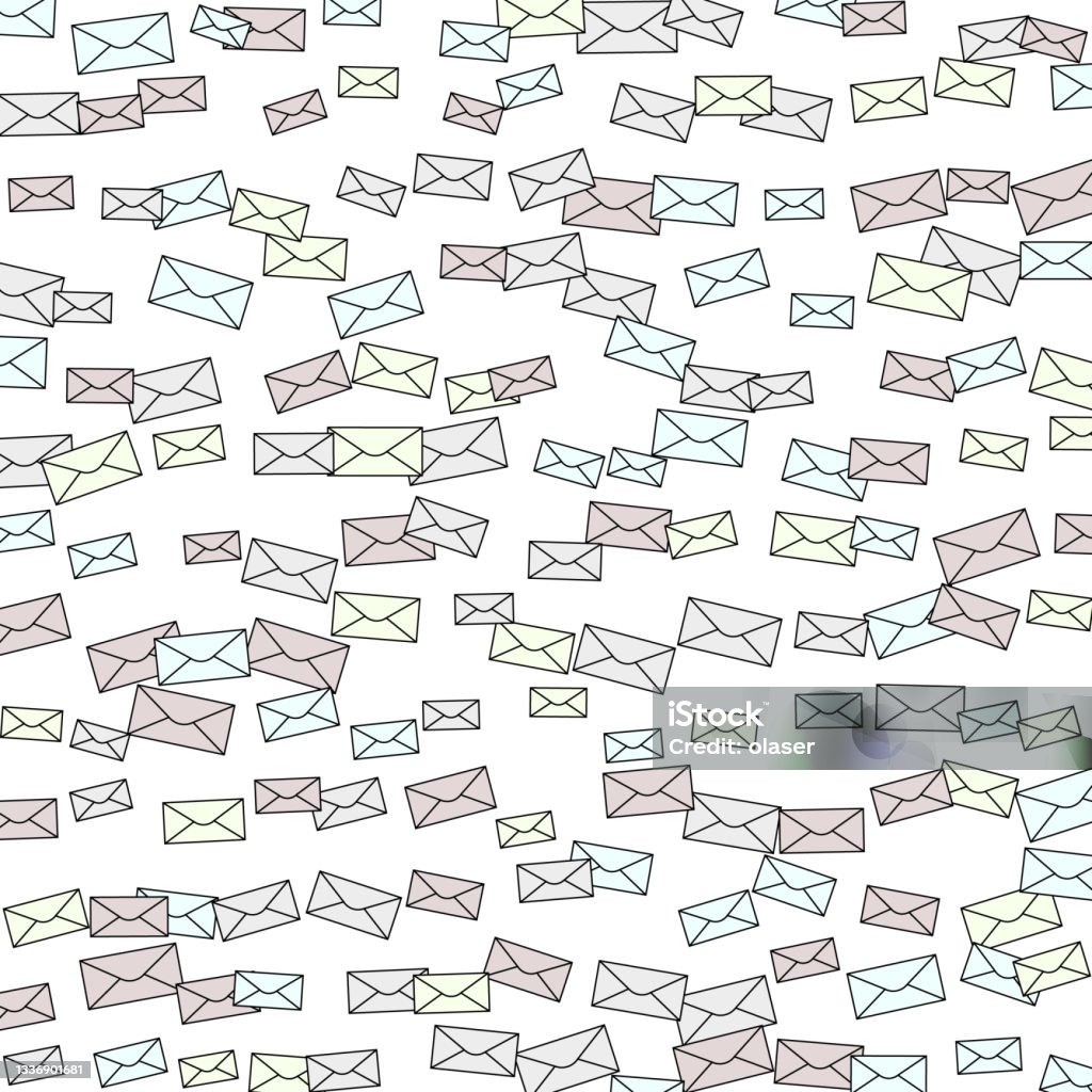 Envelope Matrix Envelopes In Matrix Pattern Illustration Pastel Colors Outline Stock ...