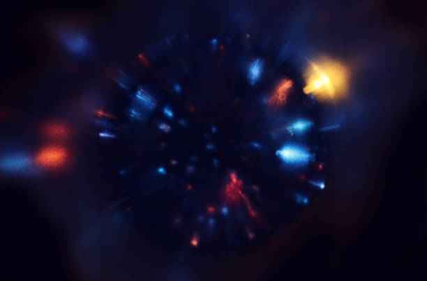istock abstract blue, gold and black defocused background. bokeh lights 1336902988