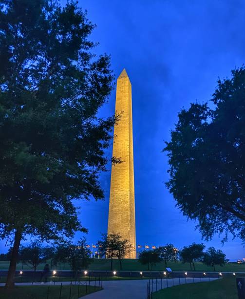 istock Washington Memorial Illuminated at Dusk 1336903318