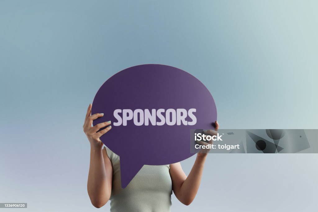 Sponsor word with speech bubble Sponsor Stock Photo