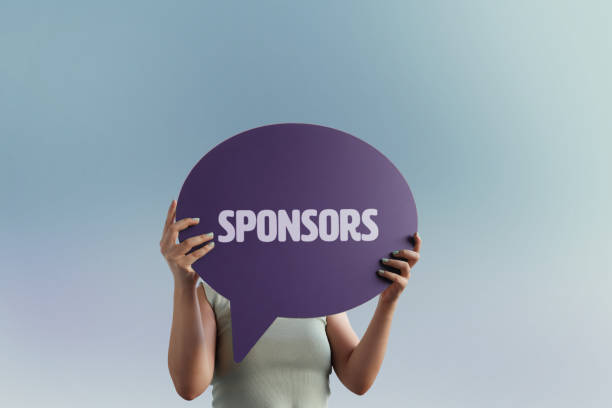 Sponsor word with speech bubble Sponsor word with speech bubble sponsor stock pictures, royalty-free photos & images
