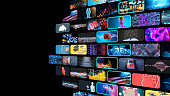 Media concept multiple television screens