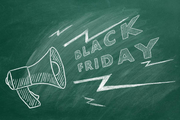 istock Black Friday sale. Illustration on greenboard 1336914352