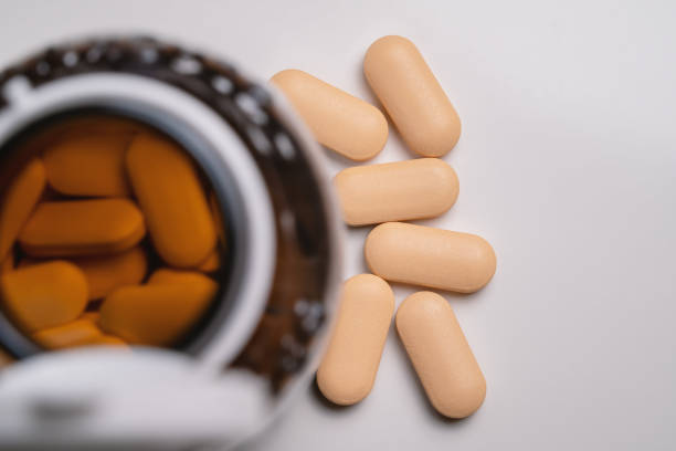 istock Antibiotic tablets on a white background.COVID-19 1336918545