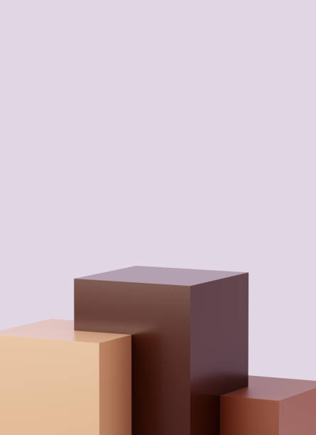 istock Beautiful, elegant showcase pedestal. Brown abstract 3D render podium background 1336919255
