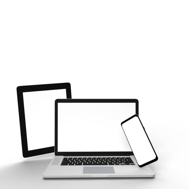 istock Gadgets including smartphone, smartwatch, digital tablet and laptop, blank screens 1336921747
