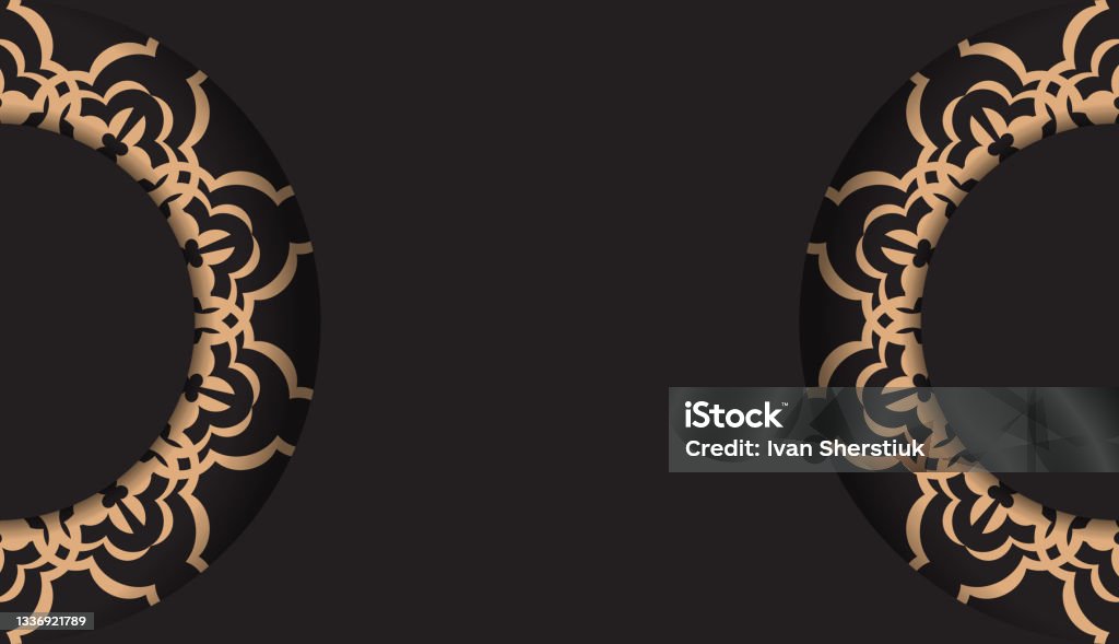 Card Design Rectangle Rectangular Postcard Design In Black With Luxurious Patterns Invitation ...