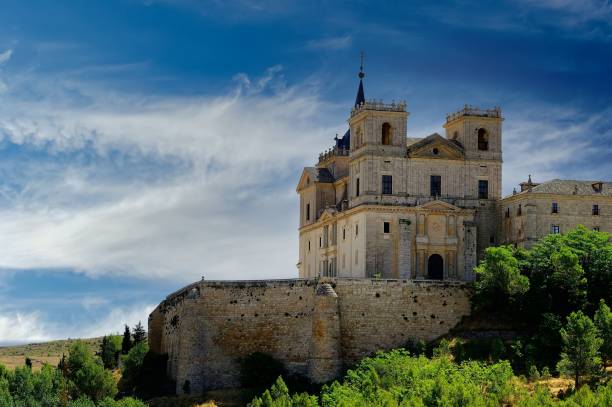 The monastery of Santiago de Uclés is located in the Spanish town of Uclés, in the province of Cuenca. stock photo