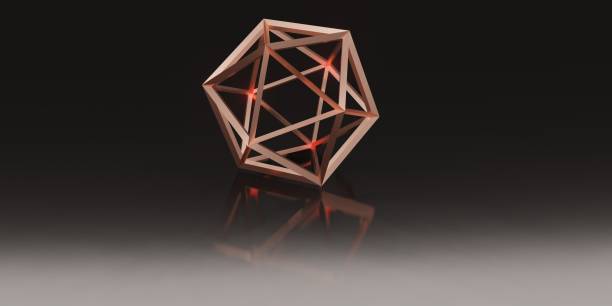 istock hexagon elegant structure lines black pink gold 3d illustration 1336927881