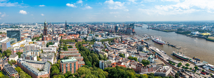 amsterdam city aerial view panorama in the netherlands.