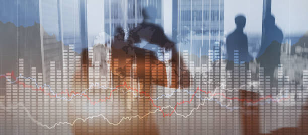 istock Business graph chart. Virtual screen with stock market changes. Business graph chart 1336937292