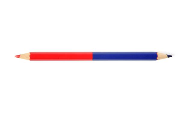 istock Blue and red double color pencil 1336959258