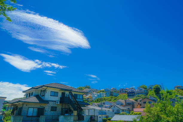 istock Hino City skyline and the blue sky 1336975076