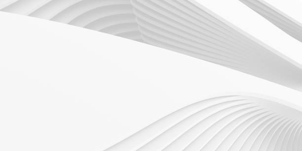 istock Modern stacked surface curve white architecture modern design.3d illustration and rendering. 1336980415