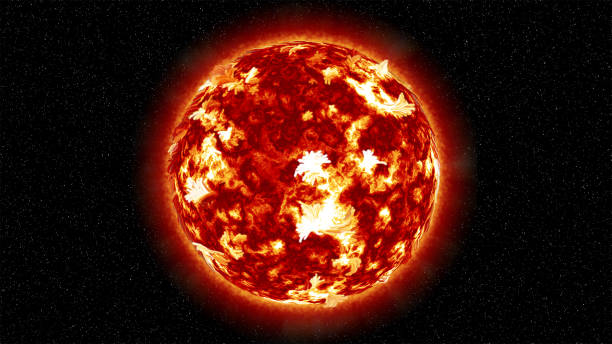 istock Bright Sun against dark starry sky in Solar System 1336991671