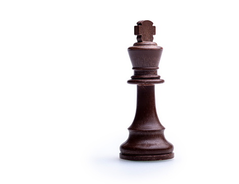 Close up of chess piece, isolated on white.