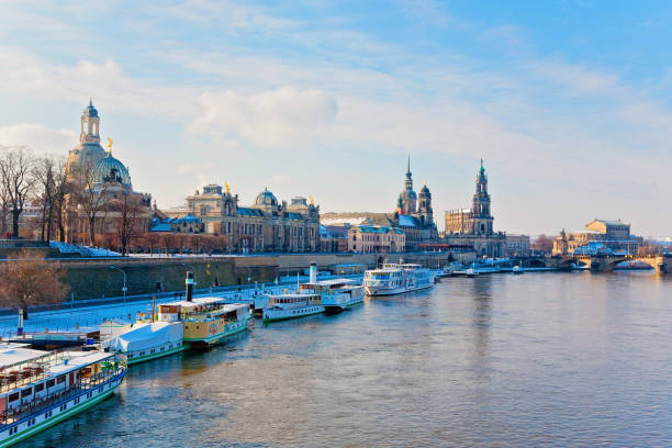 Old Town of Dresden in Winter, Germany Old Town of Dresden in Winter, Germany elbe valley stock pictures, royalty-free photos & images