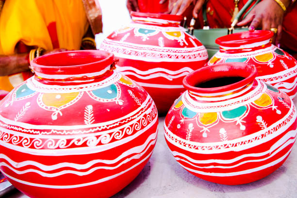 istock Indian Handmade Designed Clay Water Pots 1337008436