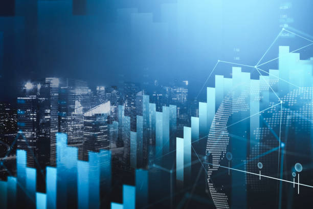 istock Immersive digital economic interface in night city 1337008496
