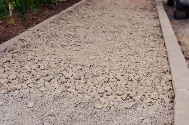 istock Construction of new sidewalks. Pedestrian walkway fenced with ne 1337009330
