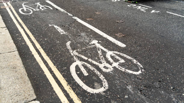 istock Bicycle lane sign in London 1337012759