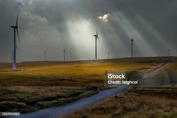 Wind Turbines In South Wales Stock Photo - Download Image Now - Wind Turbine, Wales, Cloud - Sky