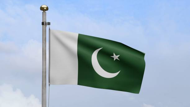 istock 3D, Pakistani flag waving on wind. 1337020011