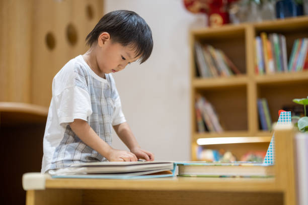 istock A little boy reading in the library 1337022352