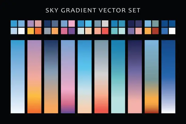 Vector illustration of Sky gradient vector set