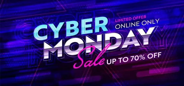Vector illustration of Cyber Monday sale banner template